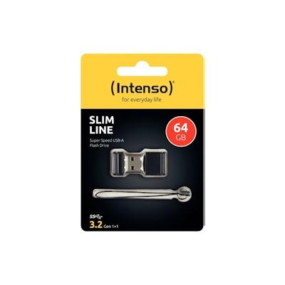 Intenso Speicherstick Slim Line, USB 3.2 Gen 1, schwarz, Kapazität 64 GB