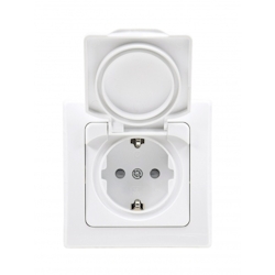 Chilitec Steckdose mit Klappdeckel IP44 Weiß 250V 16A Image