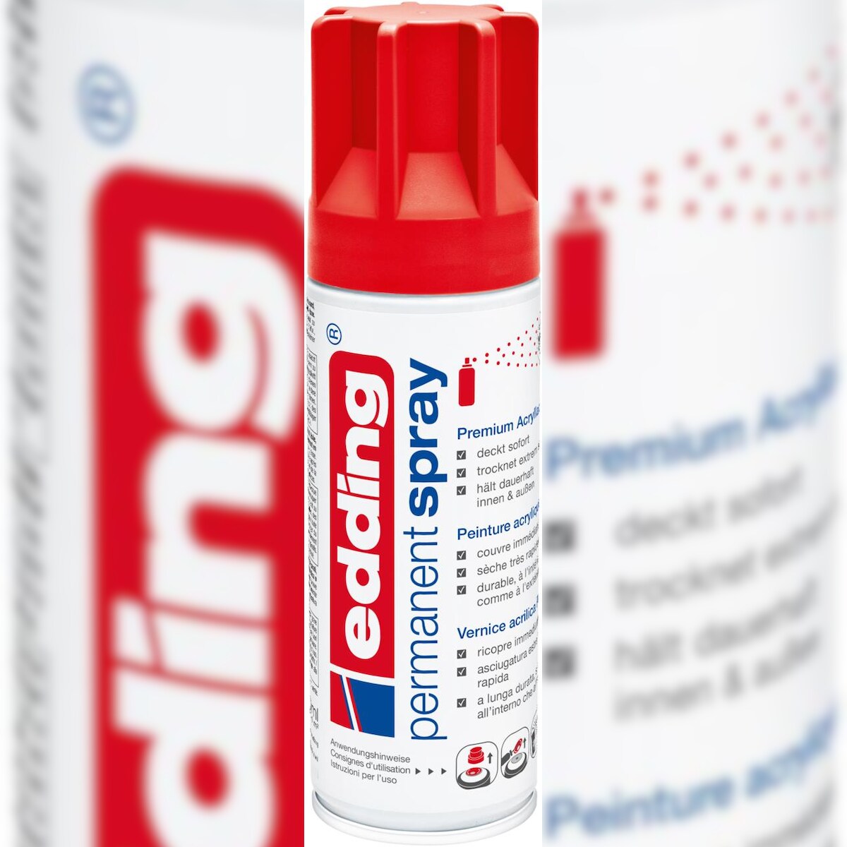 edding 5200 Permanentspray Premium Acryllack verkehrsrot matt 200 ml Image