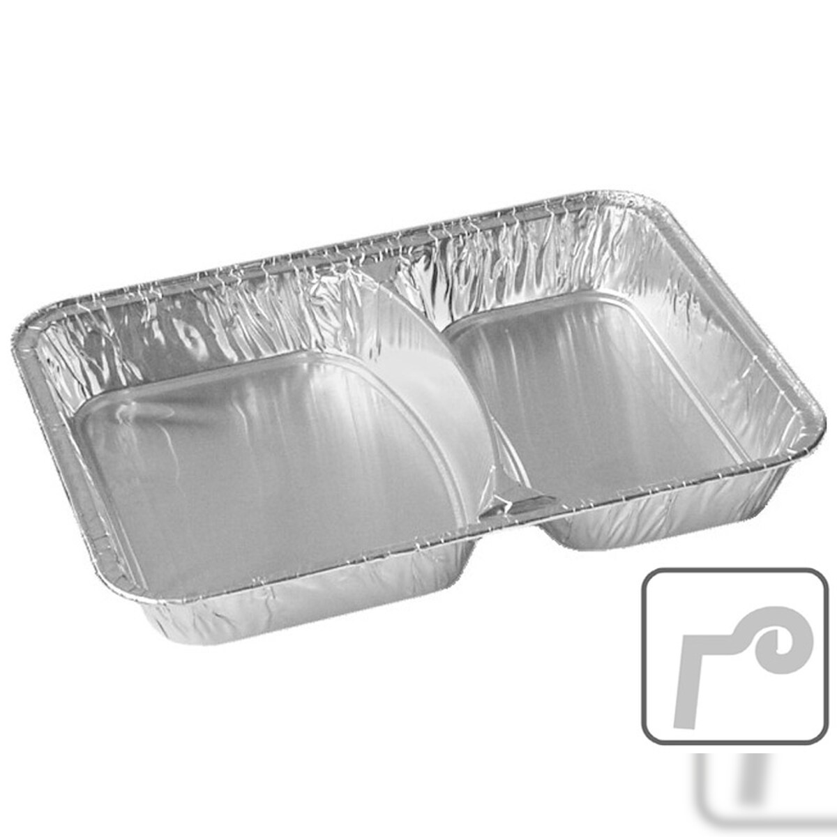 VEPATIM 100x Alu-Menüschalen Aluschalen 2-geteilt 810 ml 227 x 177 x 30 mm Image