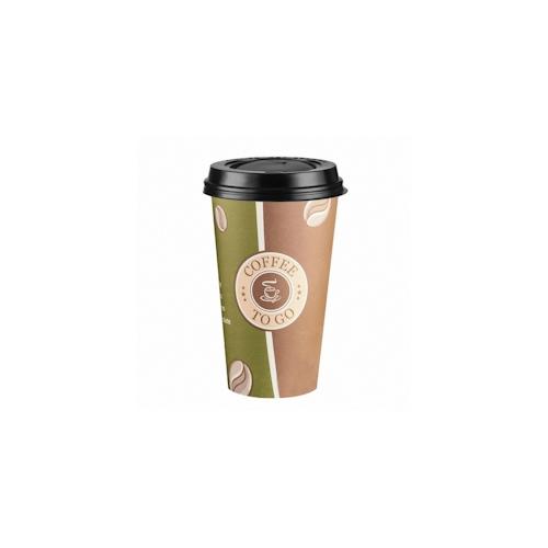 100x Kaffeebecher Premium Coffee to go mit Deckel Pappe beschichtet 400 ml