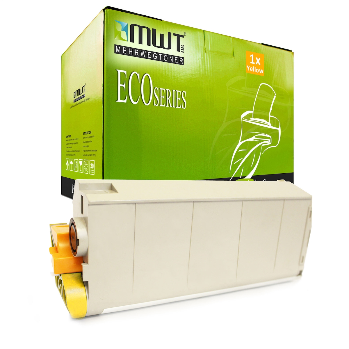 1 Mehrwegtoner kompatible Lasertoner ersetzt OKI 43866105 Yellow Image