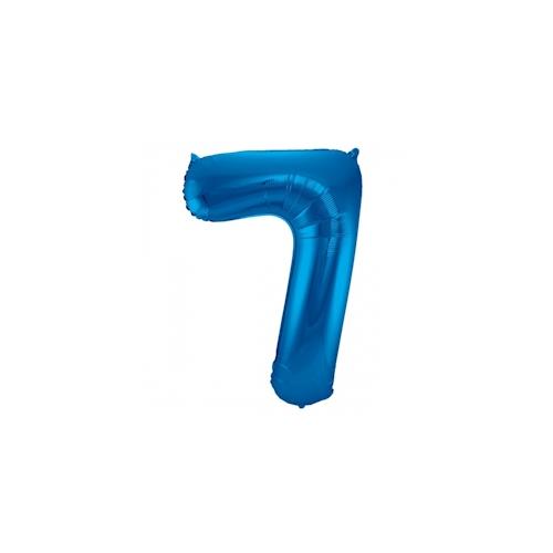 XL Folienballon Zahl 7 in blau, 86 cm, 1 Stück, Helium Ballon (unbefüllt) – Luftballon