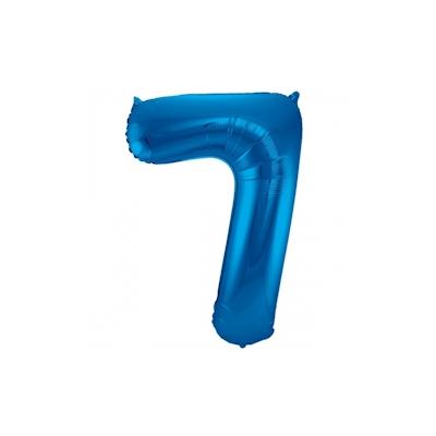 Folat XL Folienballon Zahl 7 in blau, 86 cm, 1 Stück, Helium Ballon (unbefüllt) - Luftballon
