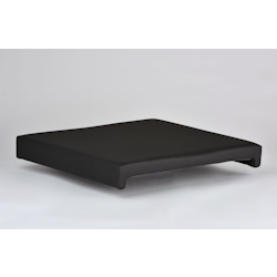 Lycce Bankauflage SCHWARZ Klemmkissen Sitzkissen zum fest klemmen mit 2 Leisten 37cm Klemmtiefe Kunstleder 100.000 Scheuertouren Image
