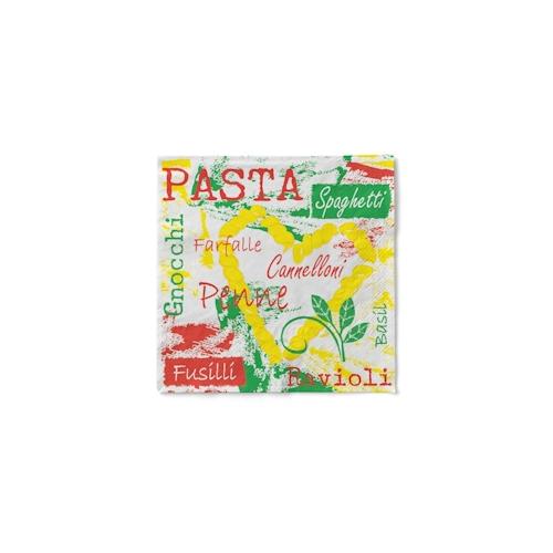 Sovie HOME Serviette Pasta aus Tissue 33 x 33 cm, 20 Stück - Italienisch essen Pasta