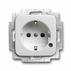 Busch-Jaeger Reflex SI Steckdose, 1f, alpinweiß, glänzend, Unterputz, mit erhöhtem Berührungsschutz, horizontal/vertikal, IP20, mit Funktionsbeleuchtung Image