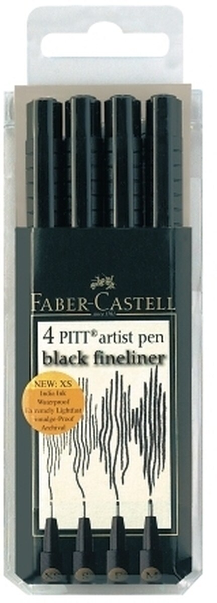 FABER CASTELL Tuschestift Pitt Artist Pen 4er Etui Spitze: sortiert Schreibschwarz Image