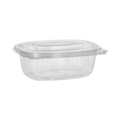 Papstar 50 Biologisch abbaubare und nachhaltige Feinkost- und Salatschalen mit Klappdeckeln, PLA pure 500 ml 6,4 cm x 16,1 cm x 13,2 cm glasklar Image