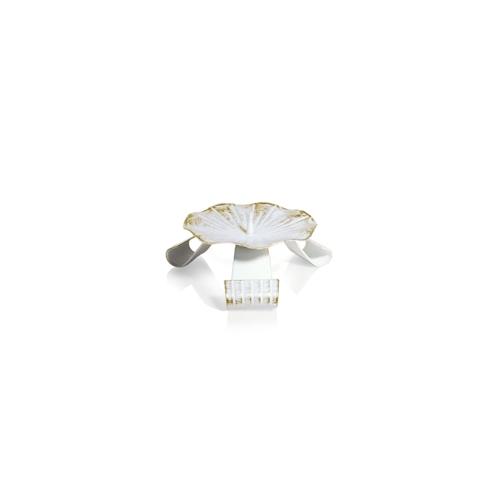 Hochzeitskerzenhalter Dreifuß Eisen weiß/gold gelackt mit Dorn Ø 12,5 cm für Hochzeitskerzen