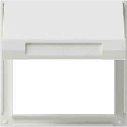 Gira TX_44 Zentralplatte, Klapphaube, 1f, weiß, Befestigung mit Schraube, mit Klappdeckel, ohne Beschriftungsfeld, 065466 Image