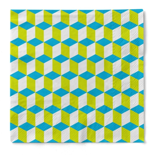 Sovie HOME Serviette Chicago in Grün-Blau aus Tissue 33 x 33 cm, 3-lagig, 20 Stück Image