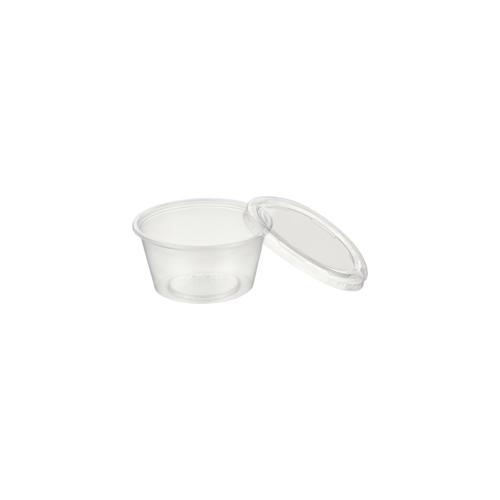 400x Dressingbecher Saucenbecher 80ml transparent mit Deckel aus PP
