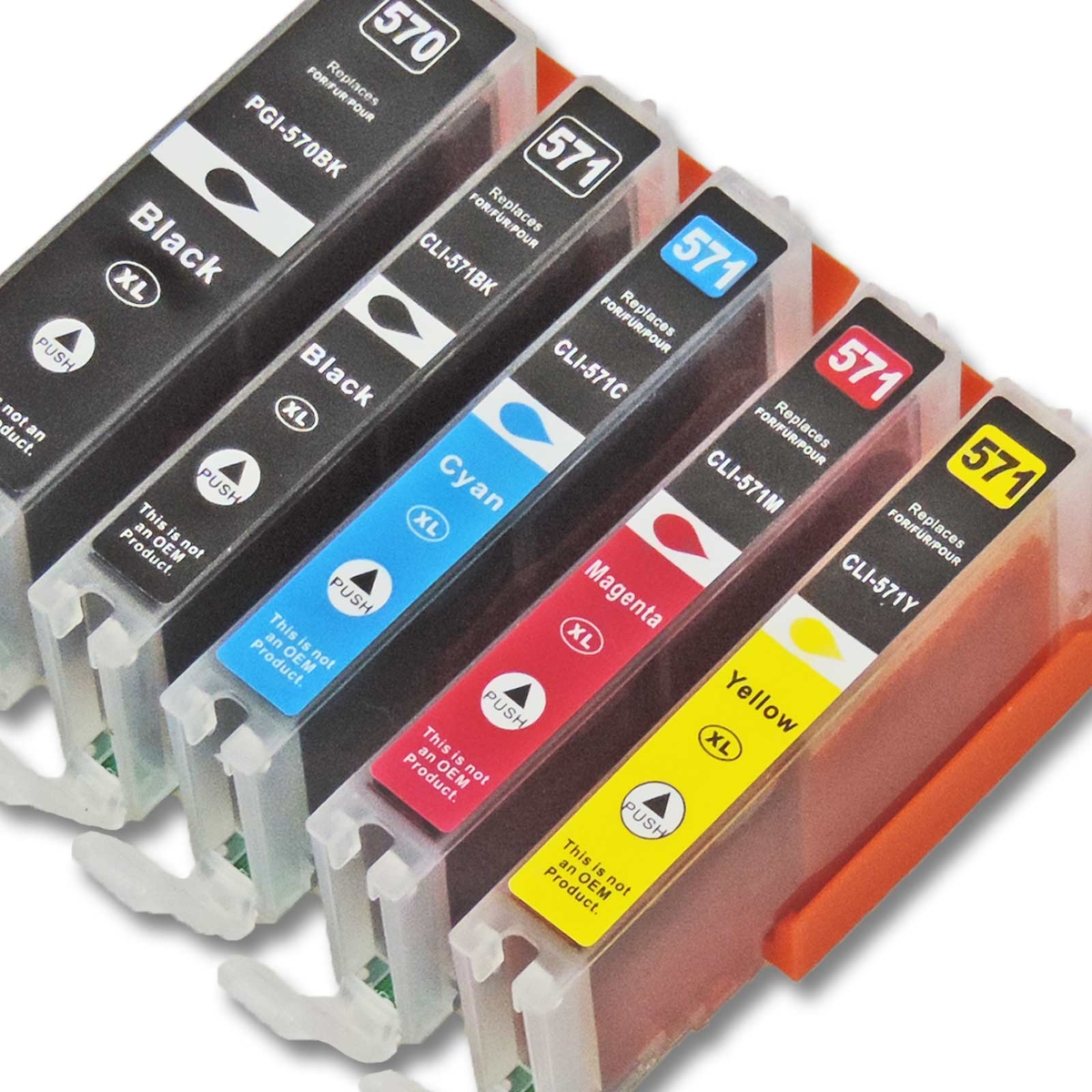 Kompatibel 5er Set Canon PGI-570 XL, CLI-571 XL, 0318C004AA Druckerpatronen Mulzipack Tinte von D&C Image