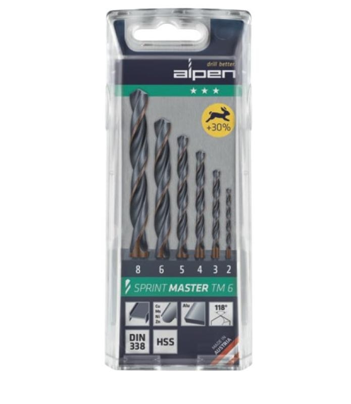 Alpen Spiralbohrersatz 2 - 8 HSS, flexibel , 6-teilig , Sprint Master TM6 Image