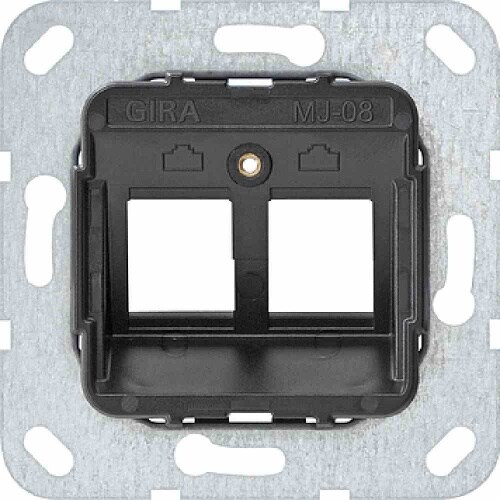 Gira Tragring Zentralplatte, Modular-Jack, 2f, schwarz, ohne Beschriftungsfeld, 560800 Image