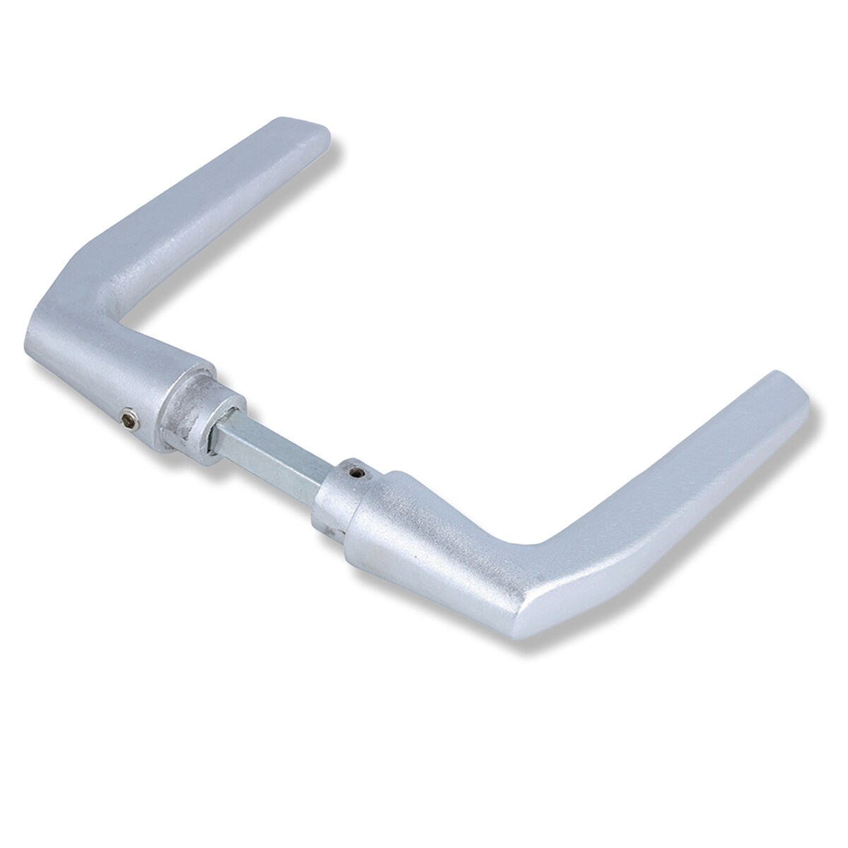 MS Beschläge Drückerpaar Silber eloxiert aus Aluminium Drückerlochteil 8mm Vierkant Türgriff Image