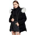 Orolay Women's Puffer Coat Quilted Down Jacket Black L