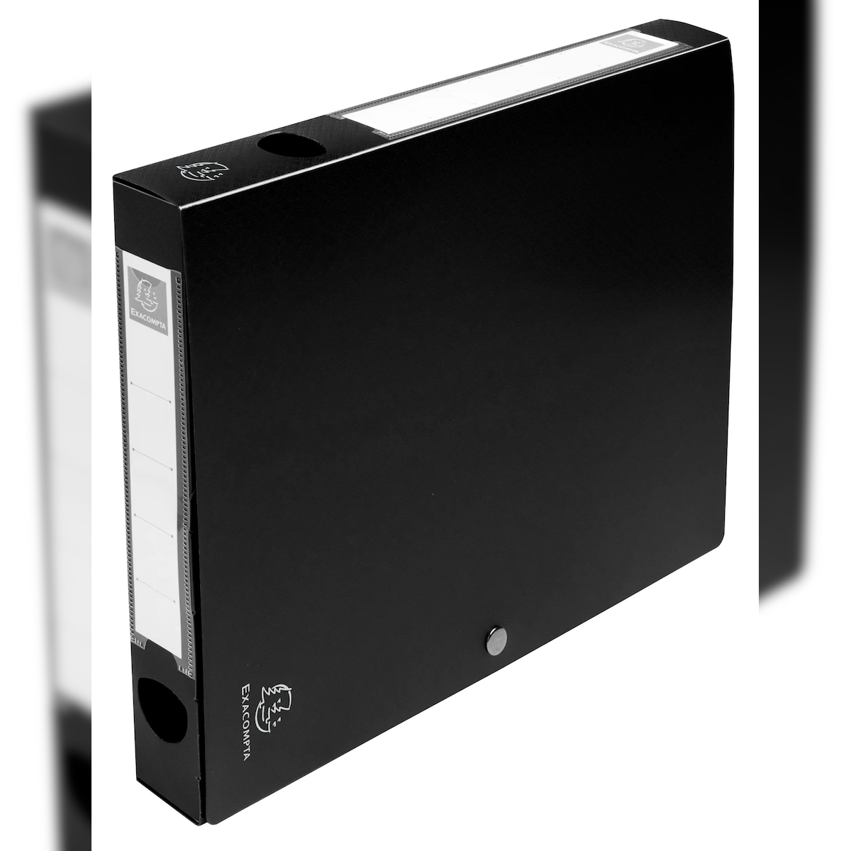 Exacompta 54631E 10x Archivbox mit Druckknopf aus PP 700µ, Rücken 40mm, blickdicht, 25x33cm für DIN A4 - Schwarz Image