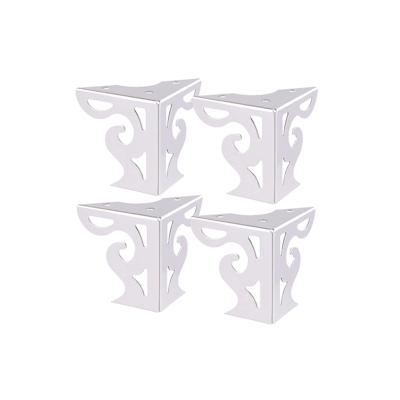 WAGNER Möbelfüße SOFA WINGS 4tlg. Set - 8 x 8 x 10 cm, Stahl verchromt, Anschraubplatte, für Palettenmöbel - 12042004 Image