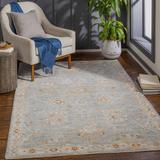 Mangham 7'10" Round Traditional Updated Traditional Farmhouse Denim/Light Gray/Mustard/Olive/Light Beige/Rust/Brick Red/Rust Area Rug - Hauteloom