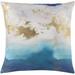 Moorabbin 20"H x 20"W Modern Dark Blue/Teal/Ivory/Blush/Charcoal/Metallic Gold/Off White/Seafoam/Navy/Sage Throw Pillow - Hauteloom