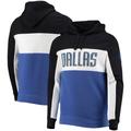 Men's Junk Food Black/White Dallas Mavericks Wordmark Colorblock Fleece Pullover Hoodie