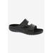 Wide Width Women's Cruize Footbed Sandal by Drew in Black Leather (Size 7 W)