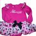 Disney One Pieces | Disney 9 Months Pink Minnie Mouse Tulle Onesie | Color: Black/Pink | Size: 9-12mb