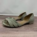 Madewell Shoes | Madewell Suede Slip On Shoe. Open Toe. Strappy. Size 8.5 | Color: Green | Size: 8.5