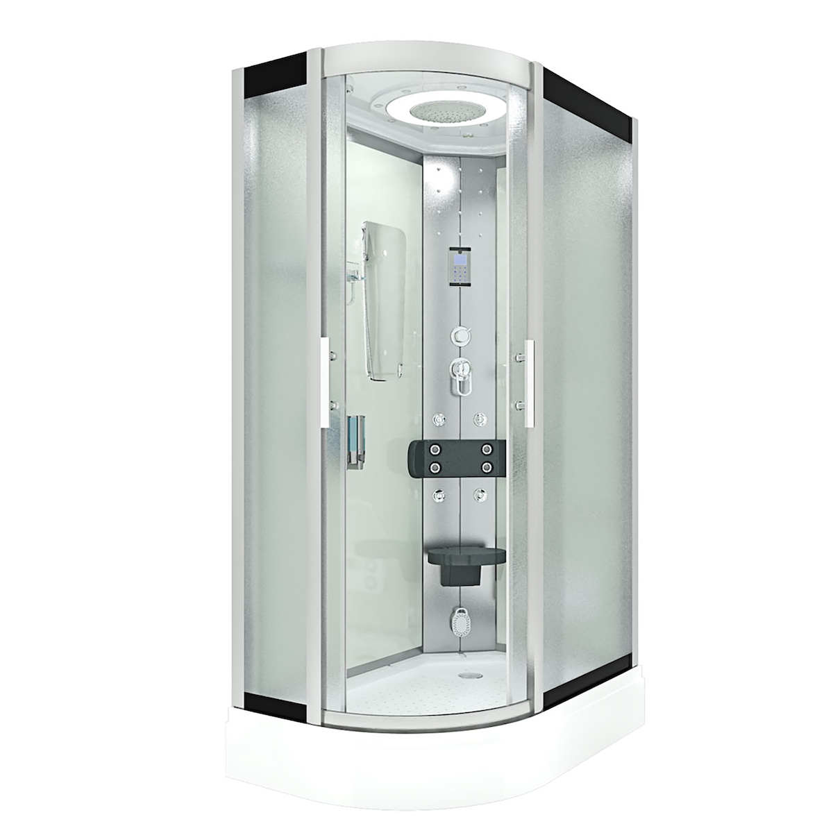 AcquaVapore Dampfdusche Sauna Dusche Duschkabine D60-70M2L-EC 120x80 cm mit 2K Scheiben Versiegelung Image