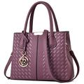 CHICAROUSAL Purses and Handbags for Women Leather Crossbody Bags Women's Tote Shoulder Bag, Xiu Purple, M