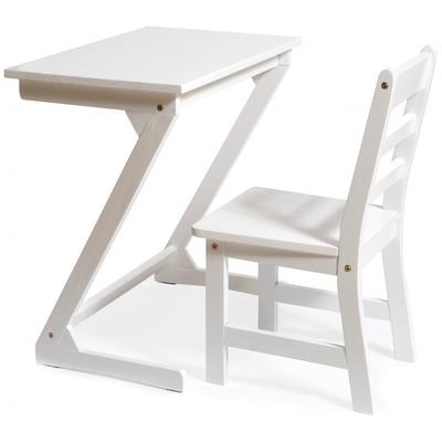 Lipper International Kids Anywhere Table & 1 Chair Set - White