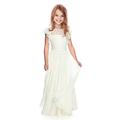 CDE Girl's Classic Fancy Chiffon Butterfly Sleeves Flower Girl Wedding Pageant Ball First Communion Dress, Size 4, 007# Ivory
