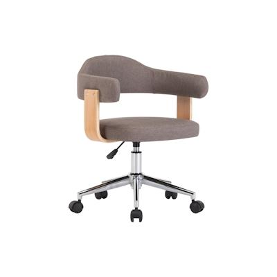 vidaXL Drehbarer Bürostuhl Taupe Bugholz und Stoff Image