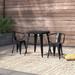 Williston Forge Eisenberg Round 2 - Persone 35.25" Long Outdoor Dining Set Metal in Black | Wayfair TRNT2965 42447328