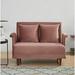 Convertible Chair - Viv + Rae™ Finnick 47.64" Wide Convertible Chair Velvet/Fabric in Pink | 32.28 H x 48 W x 36.22 D in | Wayfair