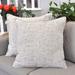 Gracie Oaks Soft Chenille Throw Pillow Covers w/ Stitched Edge Chenille in White | 18 H x 18 W x 0.2 D in | Wayfair