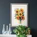 Gracie Oaks Fresh Cut Flowers II Premium Framed Matte - Ready To Hang Paper in Black/Blue/Green | 20 H x 17 W x 1 D in | Wayfair