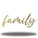 Gracie Oaks Demus Family Cursive Word Metal in Yellow | 12 H x 30 W x 0.0625 D in | Wayfair 46B3F5ACA586411A864AEF8D474AD549