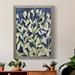 Red Barrel Studio® Indigo Blooming Night I - Picture Frame Painting on Canvas in Black/Blue/Green | 44 H x 31 W x 1 D in | Wayfair