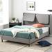 Latitude Run® Low Profile Platform Bed Upholstered/Polyester in Gray/White | 41.3 H x 58 W x 80.7 D in | Wayfair ED427D7EC27F4997A6546CED98DA6324
