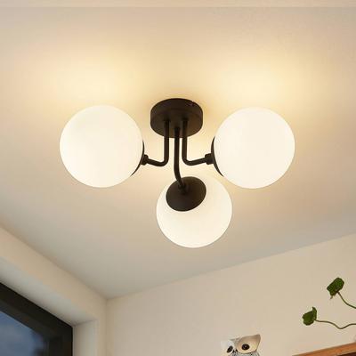 Deckenlampe Arnella Lindby, dimmbar, schwarz, für Wohn- / Esszimmer, Metall, Vintage, Deckenlampe Image