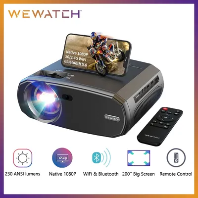 WEWATCH – Mini projecteur Portable WIFI 5G V50 1080P Full HD grand écran 200 pouces LED