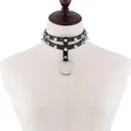 Collier ras du cou en cuir pour femmes et hommes style gothique cool Punk rock emo Harajuku