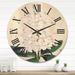 Designart 'Vintage White Orchid III' Traditional Wood Wall Clock