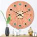 Designart 'Living Coral Pink' Mid-Century Modern Wood Wall Clock