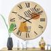 Designart 'Botanical Minimalist Leaf With Abstract Shapes III' Modern Wood Wall Clock