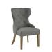 Polyester Upholstered Wooden Dining Chair with Button Tufted Wing Back - 40 H x 24 W x 28 L Inches