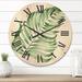 Designart 'Tropical Leaf Of Monstera II' Farmhouse Wood Wall Clock